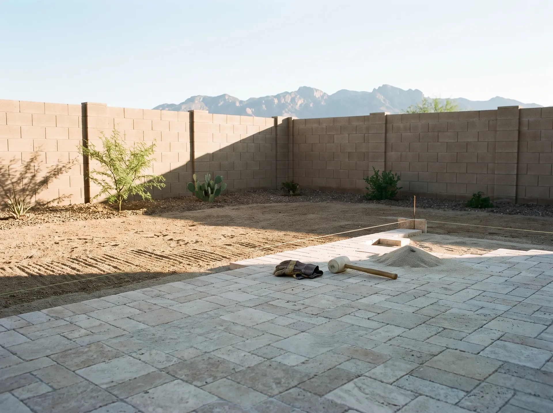 Rita Ranch production home with a small flat yard