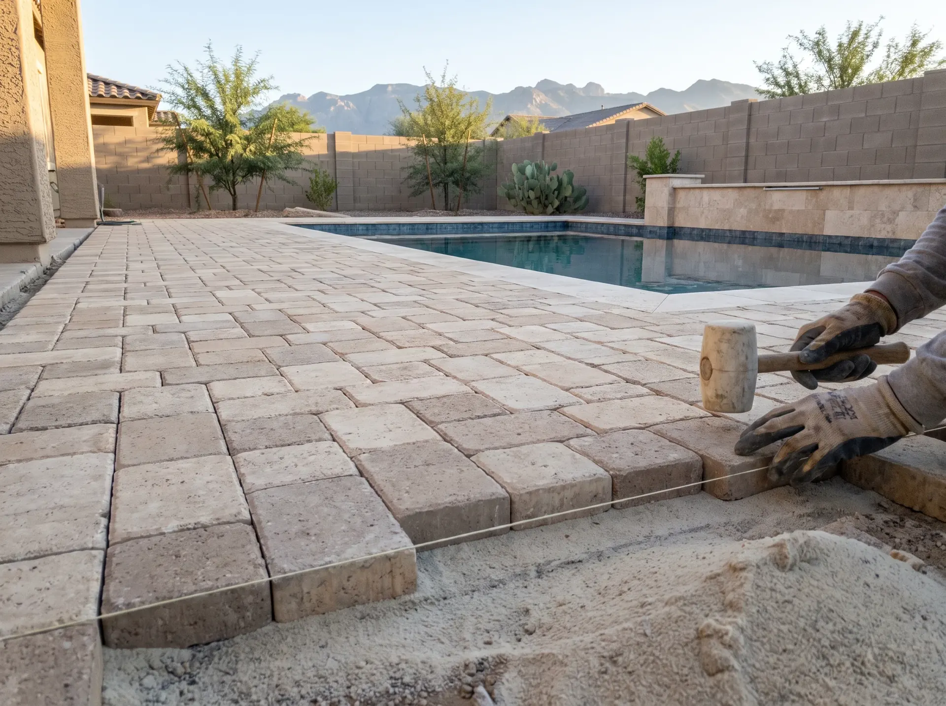 Sahuarita home with a compact pool yard