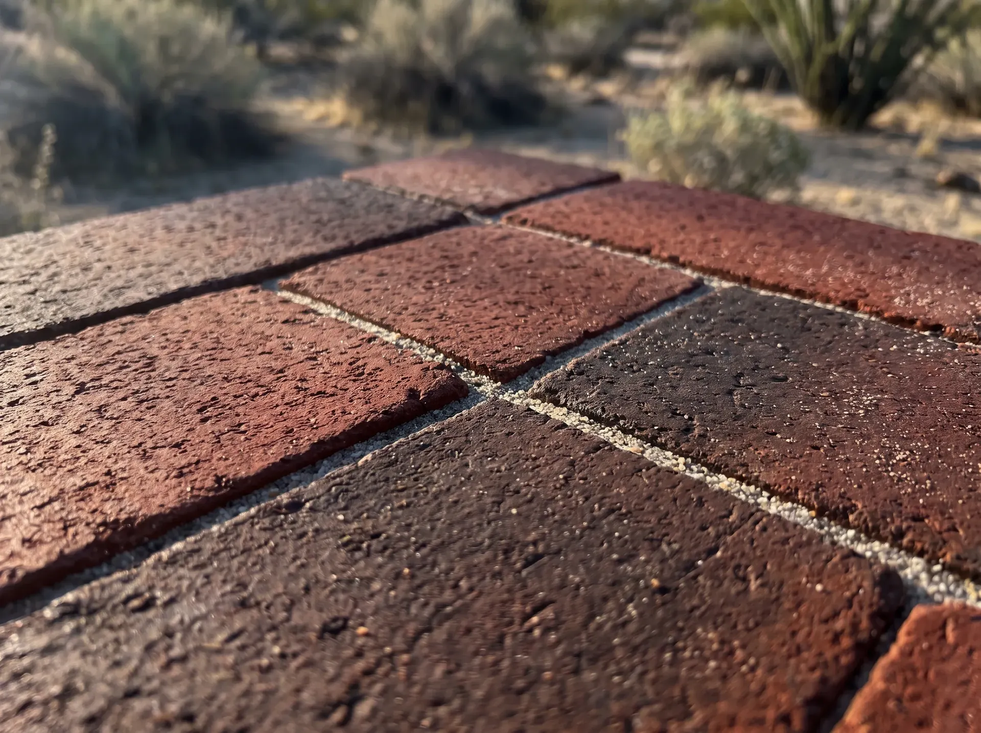 Colour variation across clay brick pavers