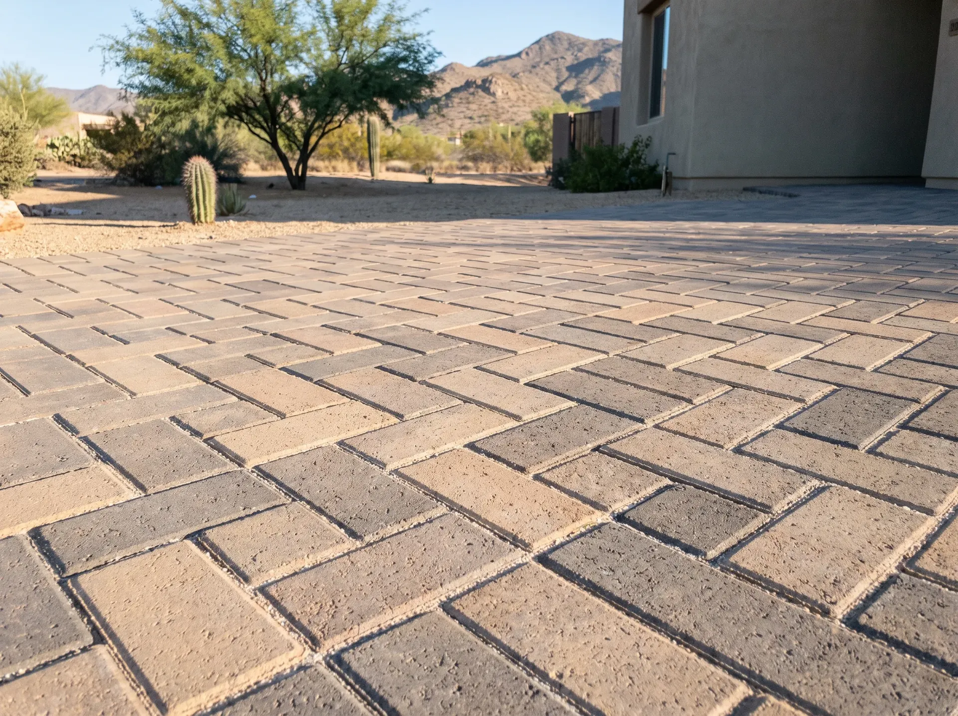 Herringbone pattern through the wheel path